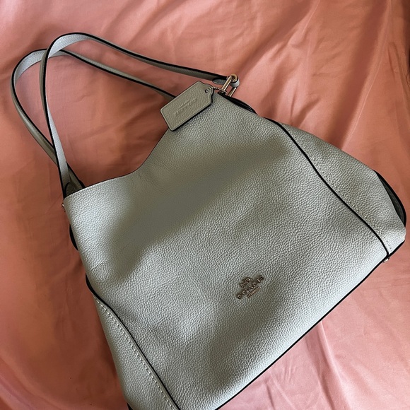 Coach Gray Leather Hobo Shoulder Bag - Picture 1 of 10